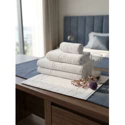 Juego de toallas blancas del modelo GRECA ECO